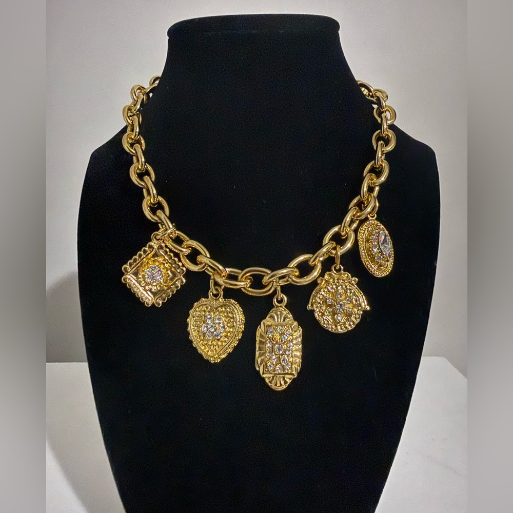 Ben-Amun 24kt gold charm necklace NEW